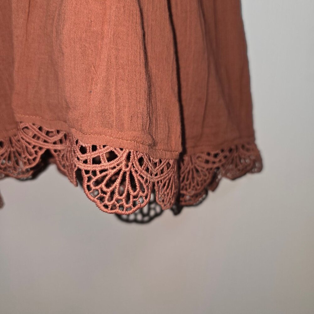 Magali Pascal Giselle Pink Nude Gauzy Seersucker Dress Sz M/8 - Picture 6 of 12